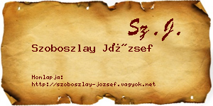 Szoboszlay József névjegykártya