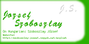 jozsef szoboszlay business card